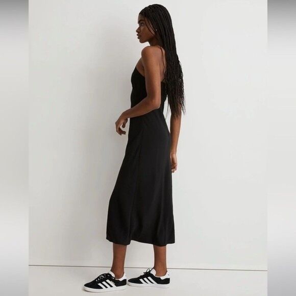 Madewell Layton Midi Slip Dress Size 0 in Black NWT - Picture 2 of 8